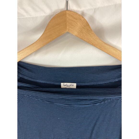 Splendid Blue Off Shoulder Striped Top Size Small - Picture 2 of 4